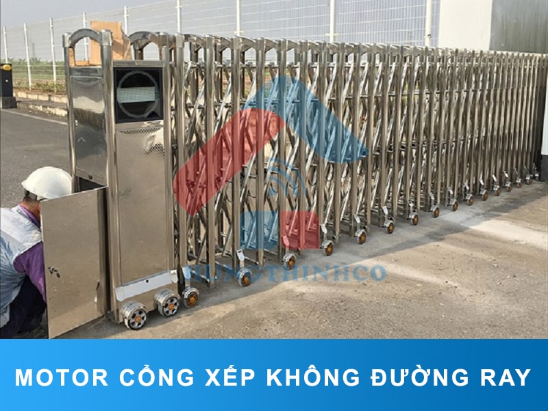 Motor cửa cổng xếp không đường ray